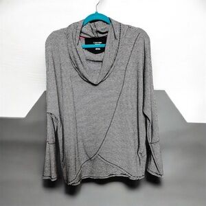 Calvin Klein Performance Striped Cowl Neck Top